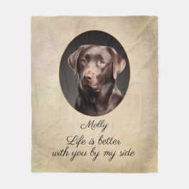 Personalized Chocolate Labrador by My Side Fleecedecke