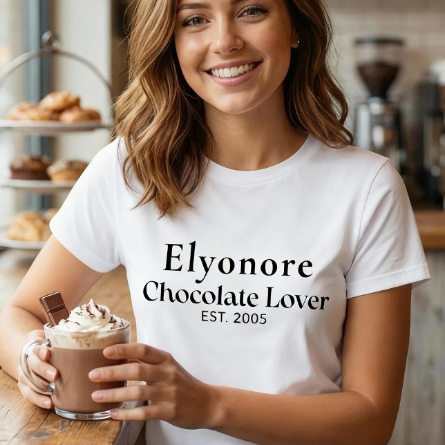 Personalized Chocolate Lover Name Established T-Shirt (Von Creator hochgeladen)