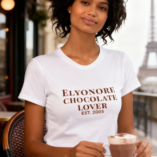 Personalized Chocolate Lover Name Established T-Shirt (Von Creator hochgeladen)