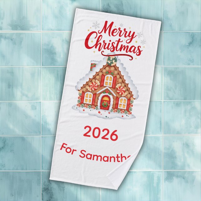 Personalized Christmas 2026 Bath Towel  Badehandtuch (Von Creator hochgeladen)