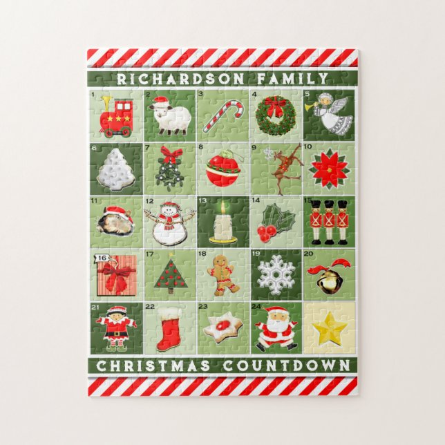 Personalized Christmas Advent Calendar Puzzle (Vertikal)