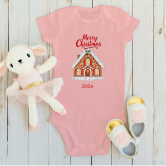 Personalized Christmas Baby Bodysuit - Name & 2026 Baby Strampler