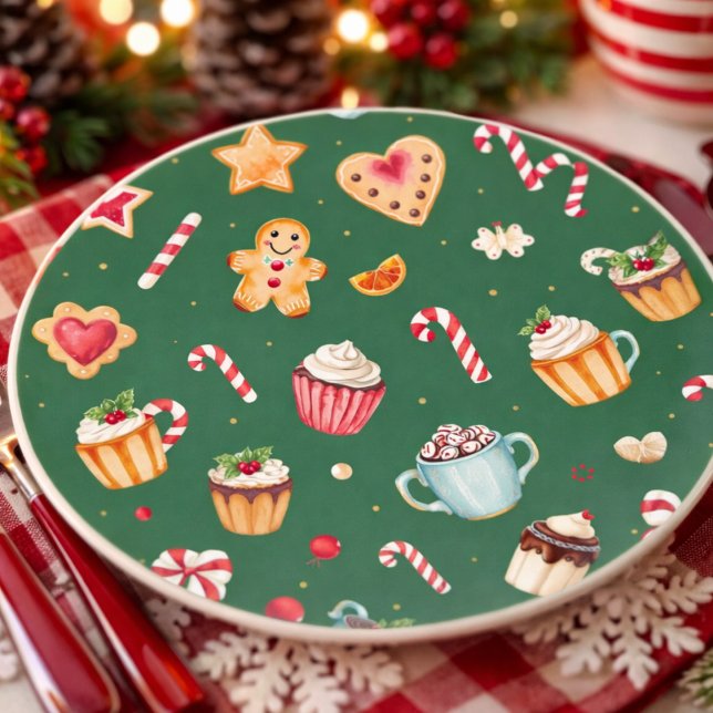Personalized Christmas Baking Pattern Getränkeuntersetzer (Von Creator hochgeladen)