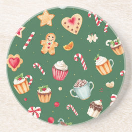 Personalized Christmas Baking Pattern Getränkeuntersetzer