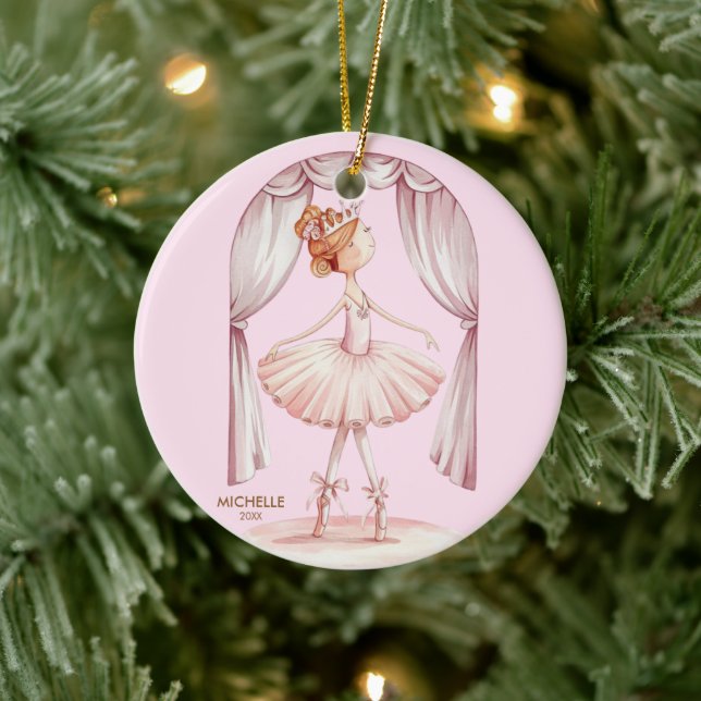  Personalized Christmas ballet Ballerina dancer    Keramik Ornament (Baum)
