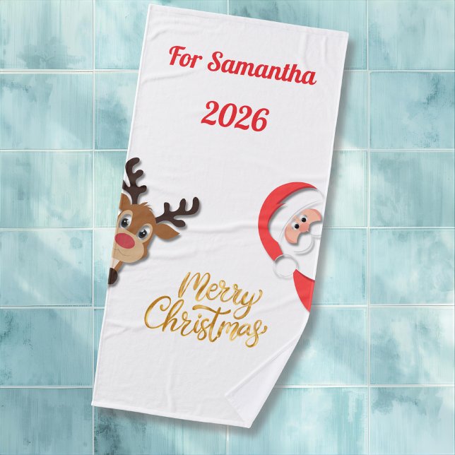 Personalized Christmas Bath Towel - Santa Design  Badehandtuch (Von Creator hochgeladen)