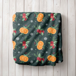 Personalized Christmas Blanket With Oranges  Fleecedecke