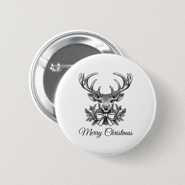Personalized Christmas Button–Custom Seasonal Pin Button (Vorne & Hinten)