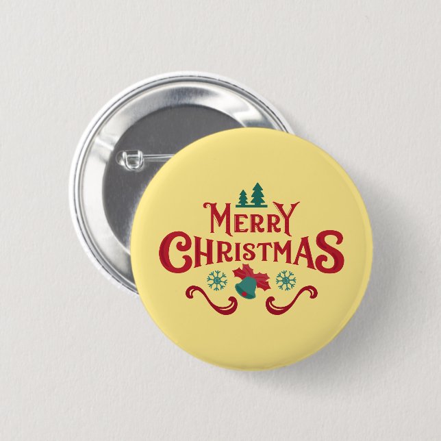 Personalized Christmas Button–Custom Seasonal Pin Button (Vorne & Hinten)