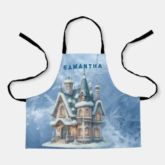 Personalized Christmas Castle Apron Kids Schürze