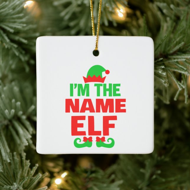 Personalized Christmas Elf Keramikornament (Baum)
