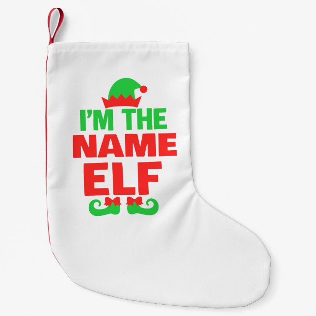 Personalized Christmas Elf Kleiner Weihnachtsstrumpf (Vorderseite)