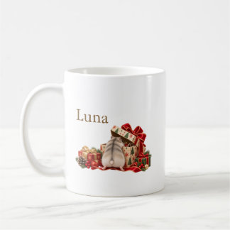 Personalized Christmas Hamster Exploring Gifts Mug Kaffeetasse