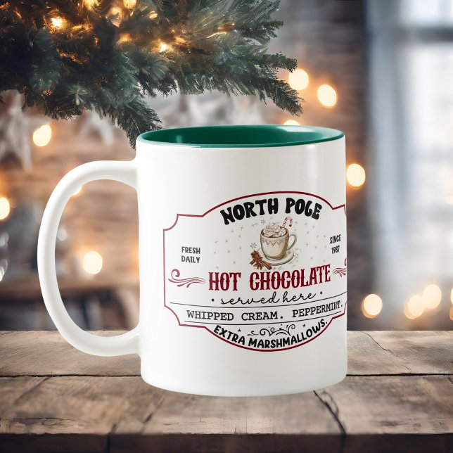 Personalized Christmas Hot Cocoa  Zweifarbige Tasse (Von Creator hochgeladen)