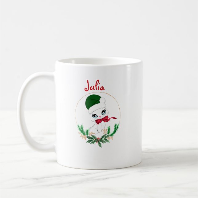 Personalized Christmas kitty – Holiday Kaffeetasse (Links)