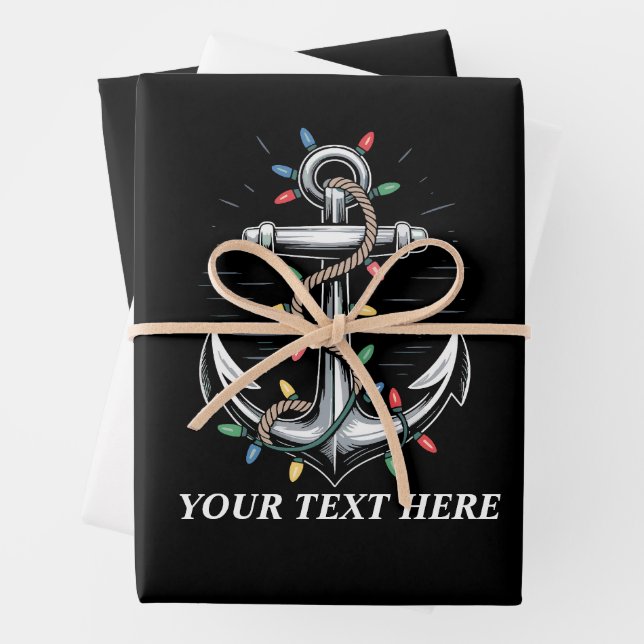 Personalized Christmas Lights Boating Sailing  Geschenkpapier Set (Beispiel)