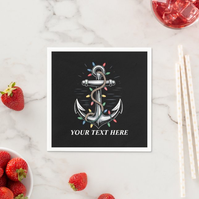Personalized Christmas Lights Boating Sailing  Serviette (Beispiel)