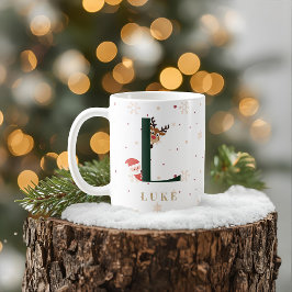 Personalized Christmas Monogram L Mug Kaffeetasse