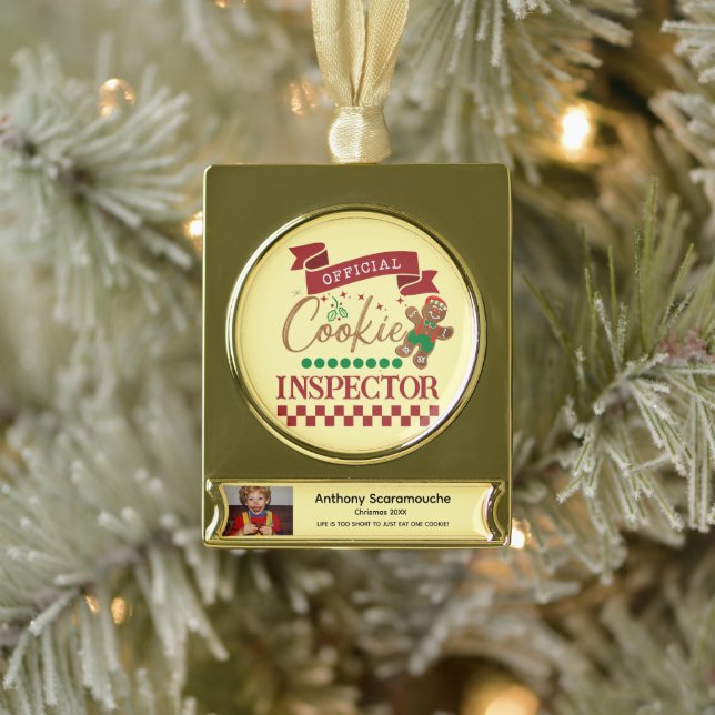 Personalized Christmas Ornament - Cookie Inspector (Baum)