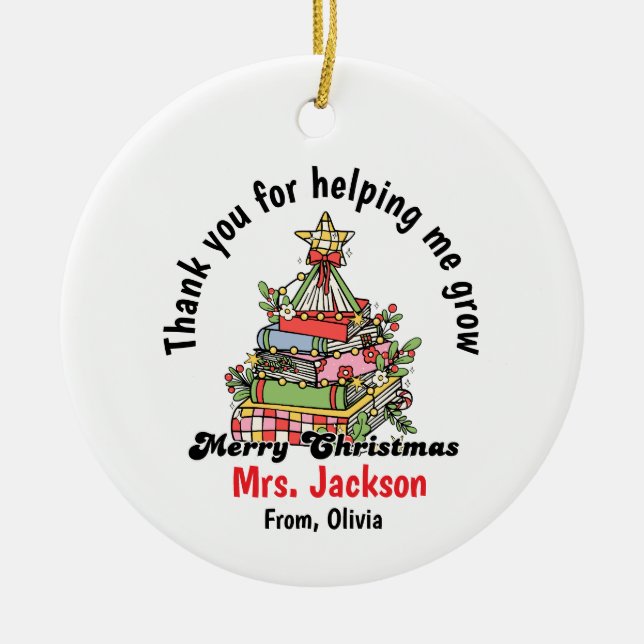 Personalized Christmas Ornament for Teacher (Vorne)
