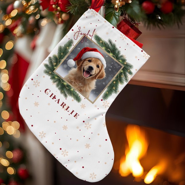 Personalized Christmas Pet Photo – Holiday Großer Weihnachtsstrumpf (Von Creator hochgeladen)