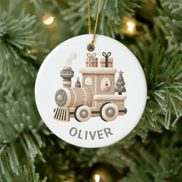 Personalized Christmas Train for Kids Keramik Ornament