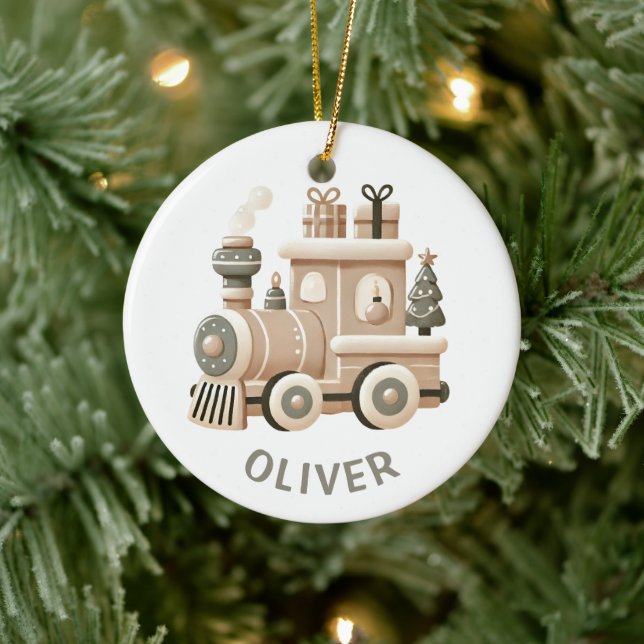 Personalized Christmas Train for Kids  Keramik Ornament (Baum)