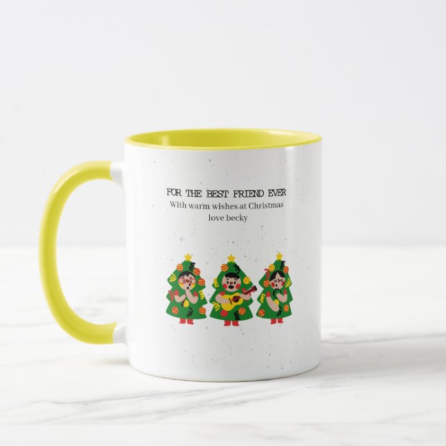 Personalized Christmas Tree  "Best Friend Ever"  Tasse (Links)