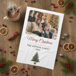 Personalized Christmas Tree Family Photo Geschirrtuch