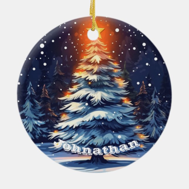Personalized Christmas Tree Ornament Glowing (Hinten)