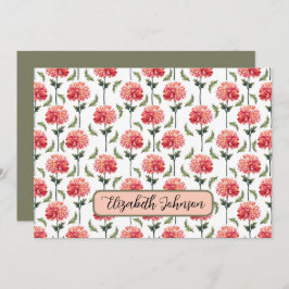 Personalized Chrysanthemum Botanical Note Card Mitteilungskarte