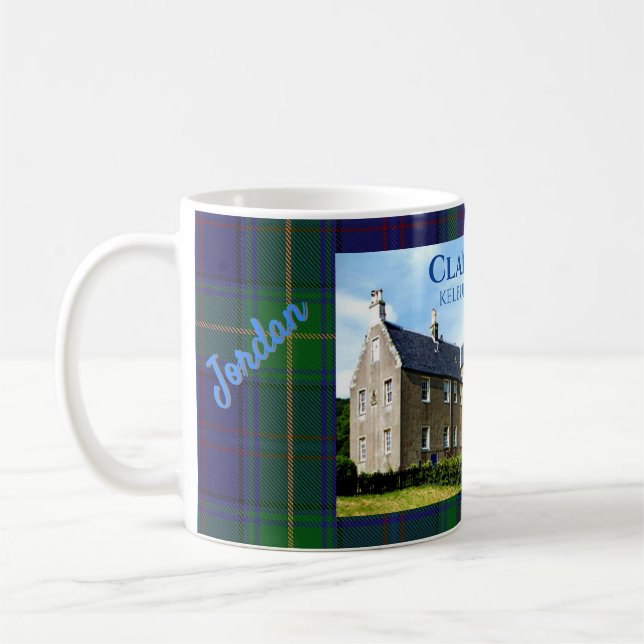 Personalized Clan Boyle's Kelburn Castle & Tartan Kaffeetasse (Links)