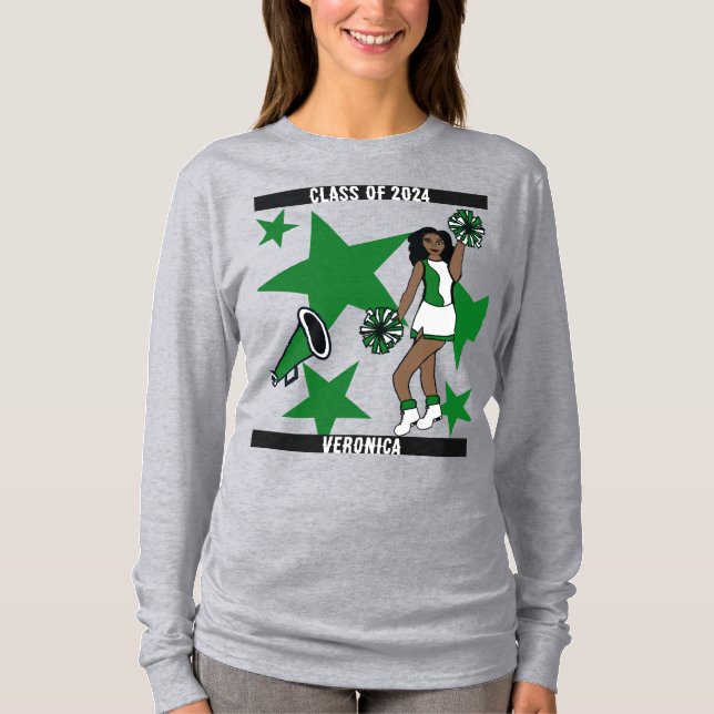 Personalized Class of Cheer Shirt Green (Vorderseite)