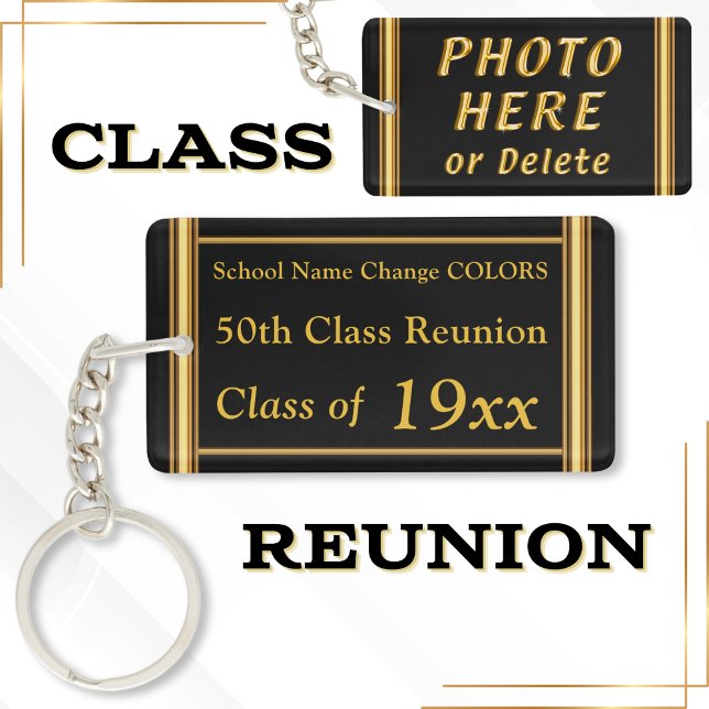 Personalized Class Reunion Ohrs, Class Reunion Schlüsselanhänger (Ideas for 50th class reunion.  50th class reunion gifts. Souvenirs for 50th class reunion, black.)