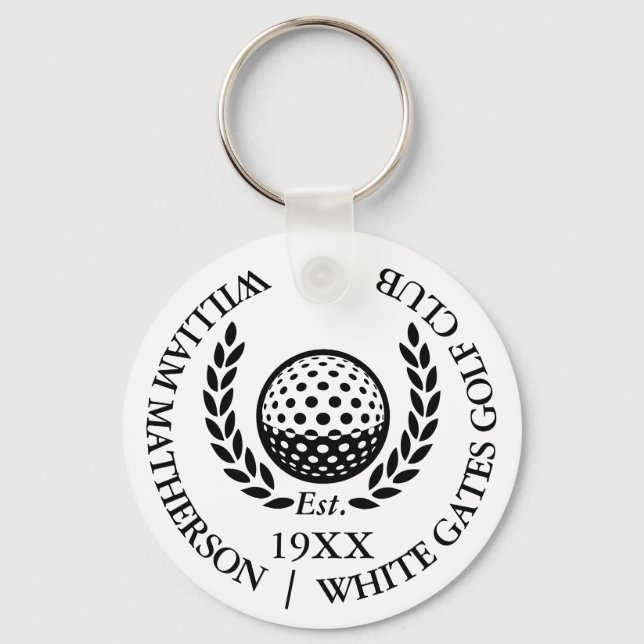 Personalized Classic Golf Club Name Schlüsselanhänger (Vorderseite)