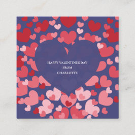 Personalized Classroom Valentine with Hearts Begleitkarte