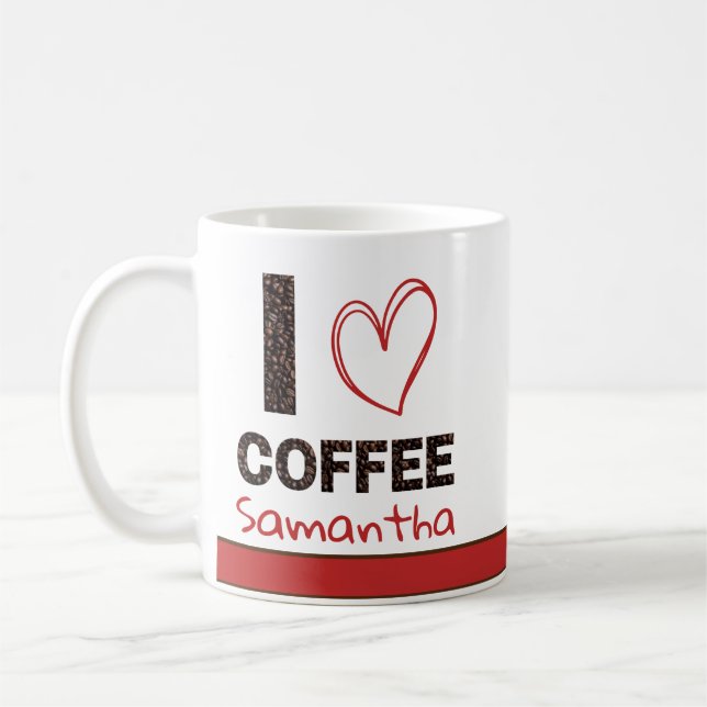 Personalized Coffee Lover Custom Name Design Kaffeetasse (Links)