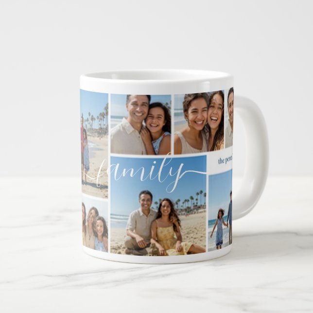 Personalized Coffee Mug with Family Memories Jumbo-Tasse (Vorderseite Rechts)