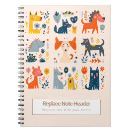 Personalized Colorful Cute Dogs Notebook Notizblock