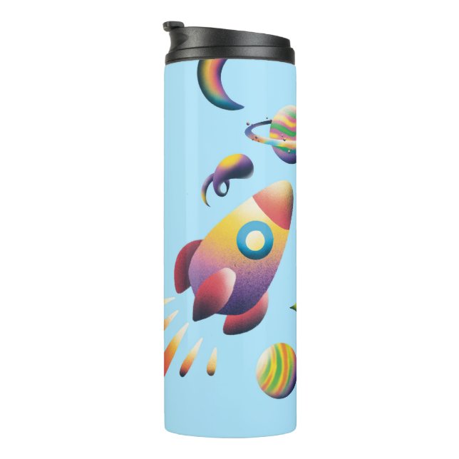 Personalized Colorful Space Planets Back to School Thermosbecher (Nach rechts gedreht)