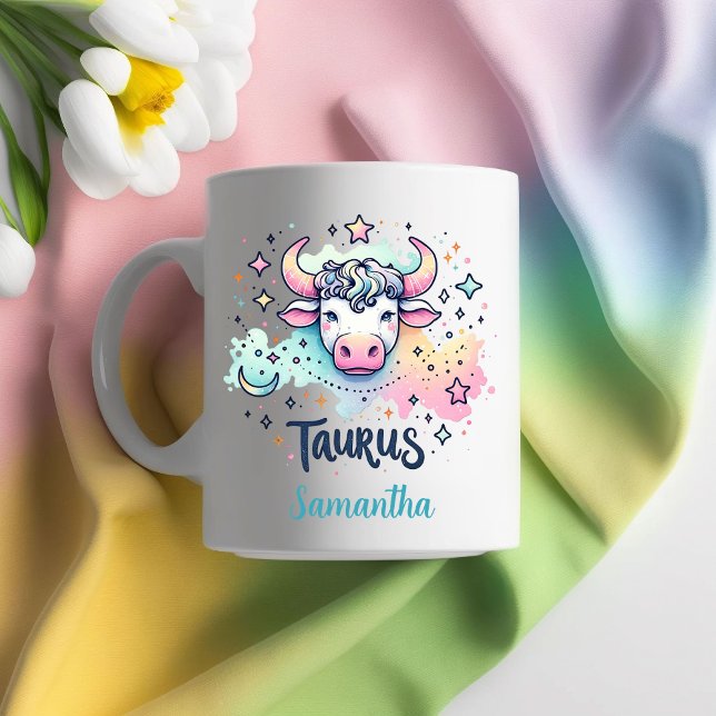Personalized Colorful Taurus Bull Zodac Astrology Kaffeetasse (Personalized Colorful Taurus Bull Zodac Astrology Coffee Mug)