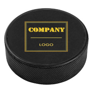 Personalized Company Black Modern Custom Business Eishockey Puck