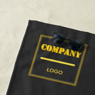 Personalized Company Black Modern Custom Business Strandtuch