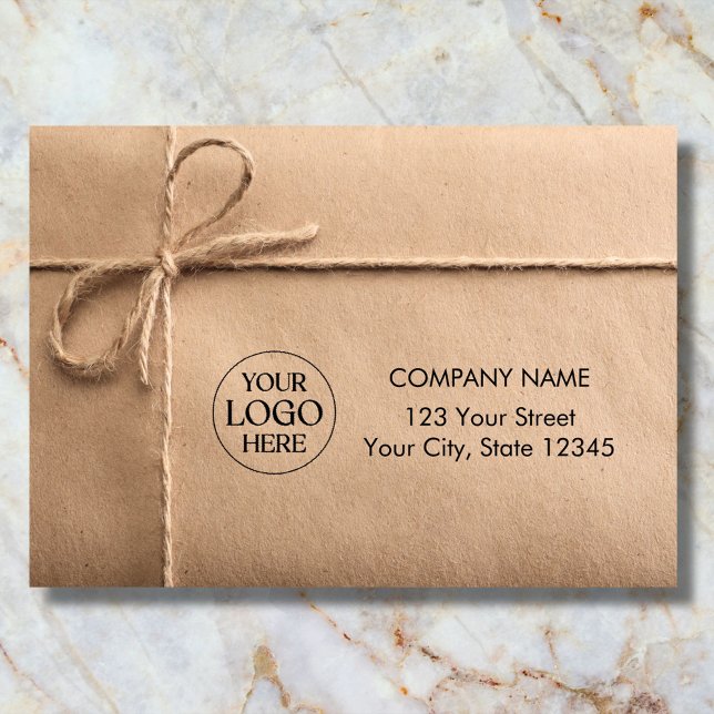 Personalized Company Business Logo Modern Address Permastempel (In situ 1)