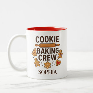 Personalized Cookie Baking Crew – Custom Name Zweifarbige Tasse