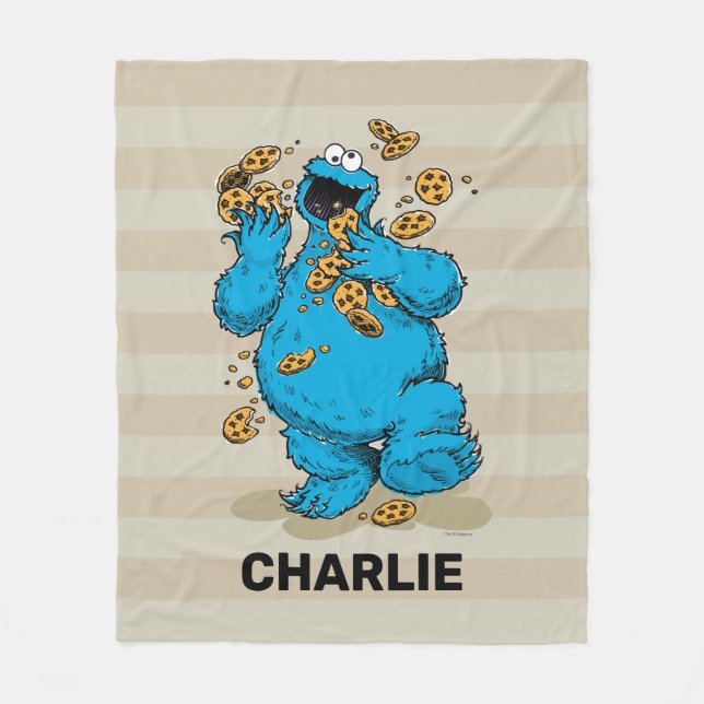 Personalized Cookie Monster Crazy Cookies Fleece (Vorderseite)