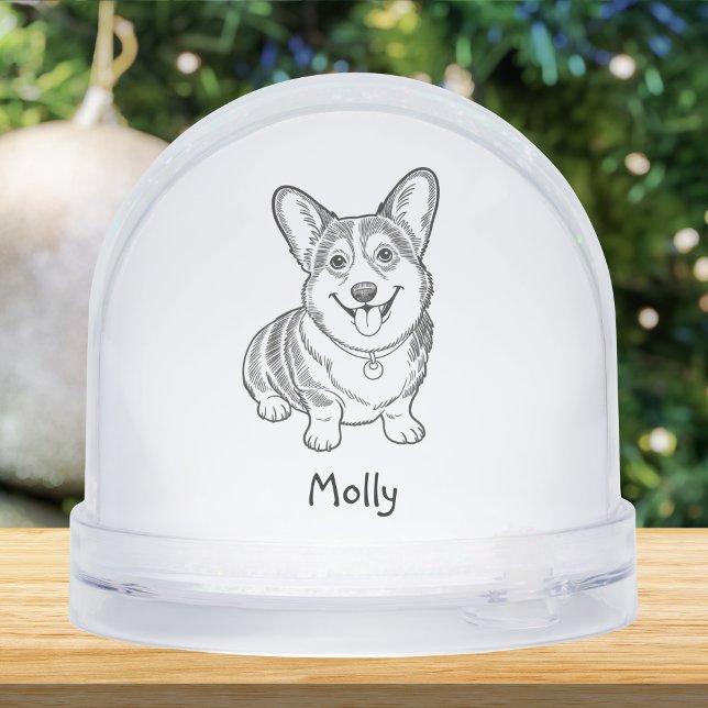Personalized Corgi Dog Christmas Schneekugeln (Von Creator hochgeladen)