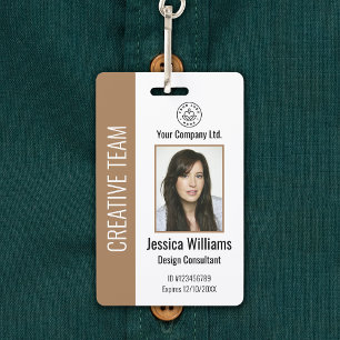 Personalized Corporate Employee ID Badge Brown Ausweis