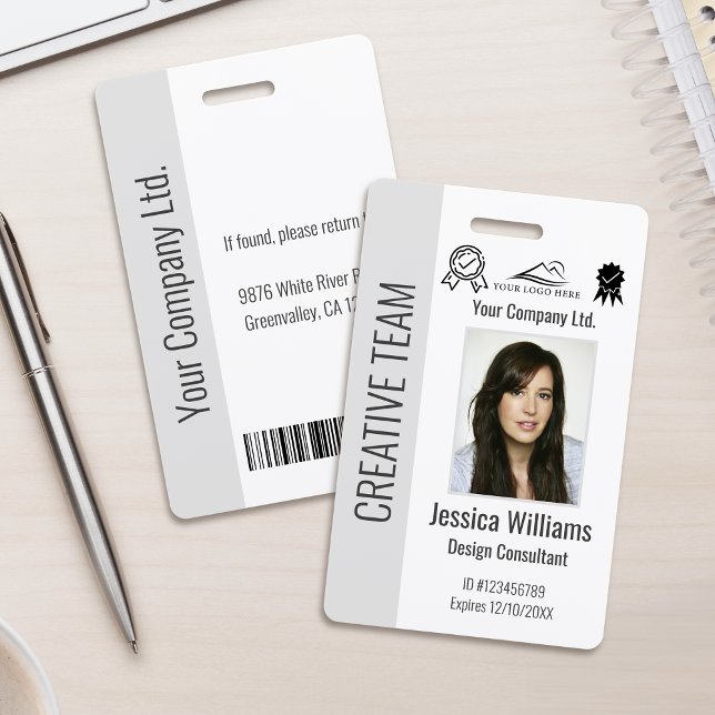 Personalized Corporate Employee ID Badge Gray Ausweis (Von Creator hochgeladen)