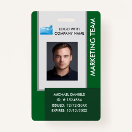 Personalized Corporate Employee ID Badge green Ausweis